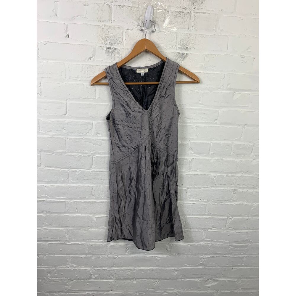 Neesh by D.A.R Women's Polka Dot Tank Mini Dress Sleeveless Gray Size Small